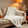 thumbnail image 2 of Ghost Throw Blanket, Cute White Fleece Lap Blanket for Kids Sofa, 1 PC, 2 of 7
