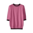 thumbnail image 4 of Womens Graphic T Shirts Elegant Color Round Neck Short Sleeve Womens Athletic Tops,Red,L, 4 of 4