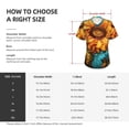 thumbnail image 4 of Vsdgher Deep Yellow Colorful Sunflower Women Shirts V Neck Short Sleeve Tops T-Shirt Basic Tees, S to 3XLSmall, 4 of 5