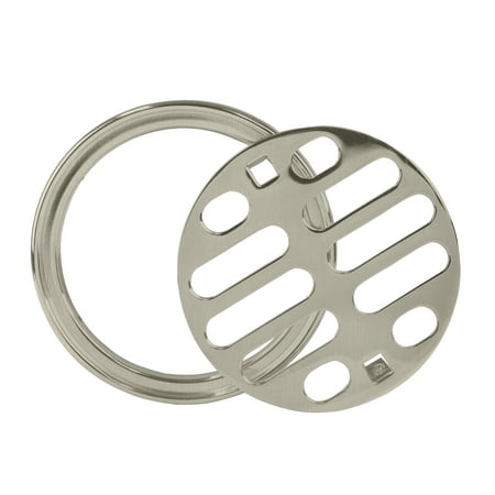 

Brass Snap-In Shower Strainer Grid and Crown in Satin Nickel