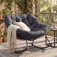 thumbnail image 2 of Simenmax Oversized Padded Egg Rocking Chair – 450 lbs Capacity, Anti-Slip Quiet Rocker for Bedroom, Living Room, Balcony & Garden,Black, 2 of 8