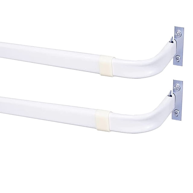 Barra de cortina Blu-Pier Tech, resistente, de 70 a 120 cm, color blanco