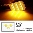 thumbnail image 2 of Clear Lens Amber Triple-Row LED Strip Front Fender Side Marker Lights For Hummer 2006-2010 H3, 2009-2010 H3T, Replace OEM Amber Sidemarkers, 2 of 9