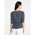thumbnail image 4 of Time and Tru Women’s Empire Waist Top with Puff Sleeves, Sizes XS-XXXL, 4 of 5
