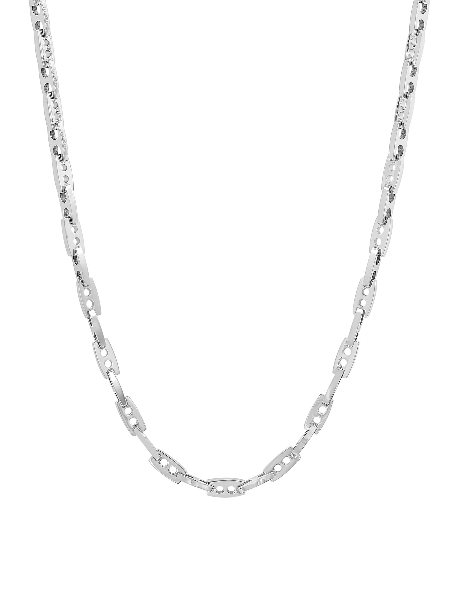 Brilliance Fine Jewelry Men’s Stainless Steel SilverTone Hawser Link Chain Necklace, 24