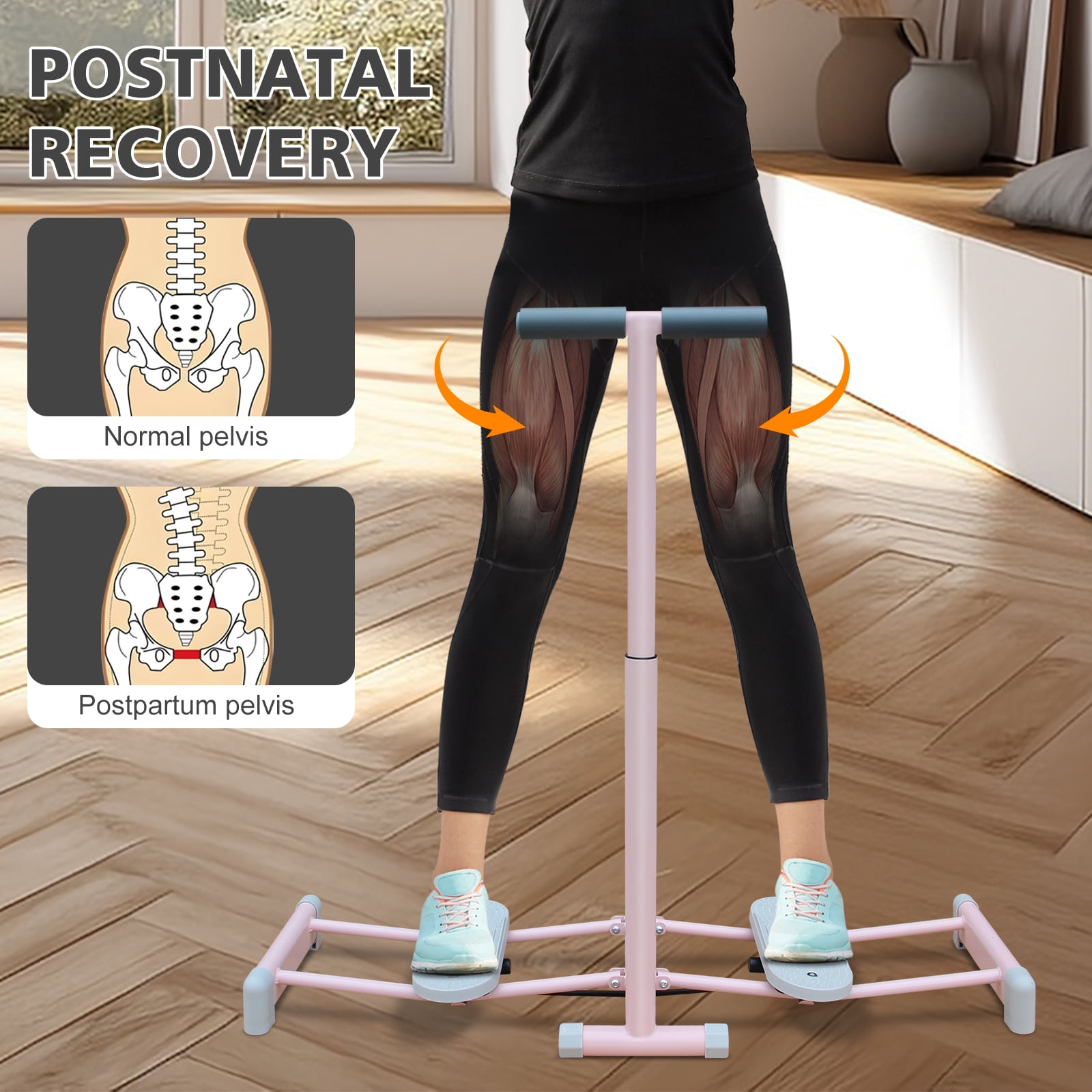 Foldable Ski Machine Trainer Low Impact Cardio Full Body Workout Home Gym Equipment with Adjustable Armrests 4 Level Resistance Portable Space Saving Design for Indoor Fitness Core Leg Glute Training