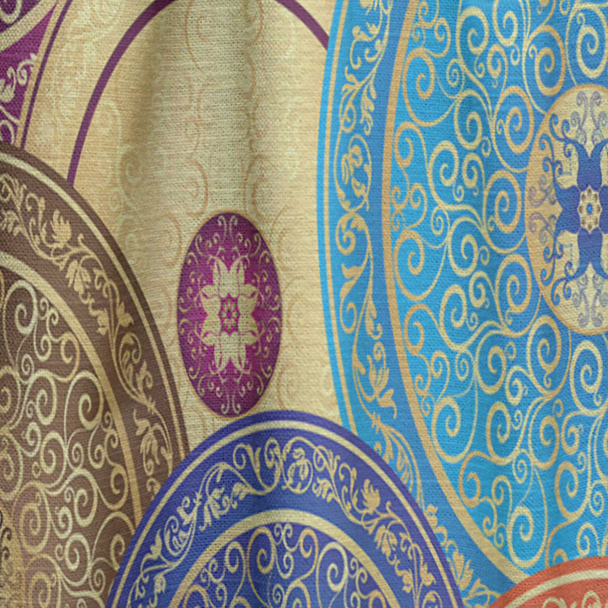 Designart 'Retro Circular Design III' Mid-Century Modern Curtain Panel