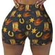thumbnail image 2 of Balery Wild West Golden Horseshoe Pantalones cortos de entrenamiento estampados para mujer, sin costuras, ajustados, para gimnasio, yoga, correr, deportes, ejercicio activo, fitness.-Large, 2 of 8