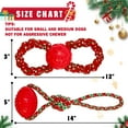 thumbnail image 6 of Christmas Dog Toys, 2 Pack Cotten Dog Rope Toys with Rubber Ball, Dog Gifts for Christmas, Tug of War Dog Toy for Small and Medium Dogs, 6 of 7