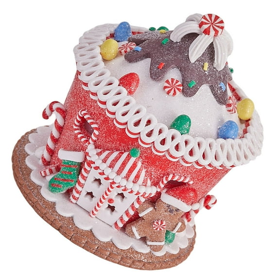 LOLIPPYY Resin Gingerbread House with LED Lights for Holiday and Seasonal Home Decoration
