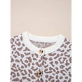 thumbnail image 4 of Leopard Cardigan Open Front Button Up Sweaters for Women Long Sleeve Cropped Cardigan Jackets Khaki S, 4 of 9