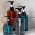 thumbnail image 4 of Dispensador de botellas con bomba de 450 ml/15,2 oz, paquete de 2, botella vacía de plástico rellenable cuadrada con bomba para loción, jabón, champú y aceite esencial, 4 of 5