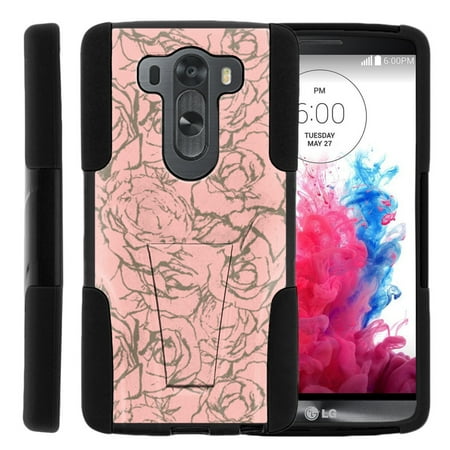 Nike Pro Combat Camo LG V10 and LG G4 Pro STRIKE IMPACT Dual Layer Shock Absorbing Case with Built-In Kickstand - Rose Wall ()