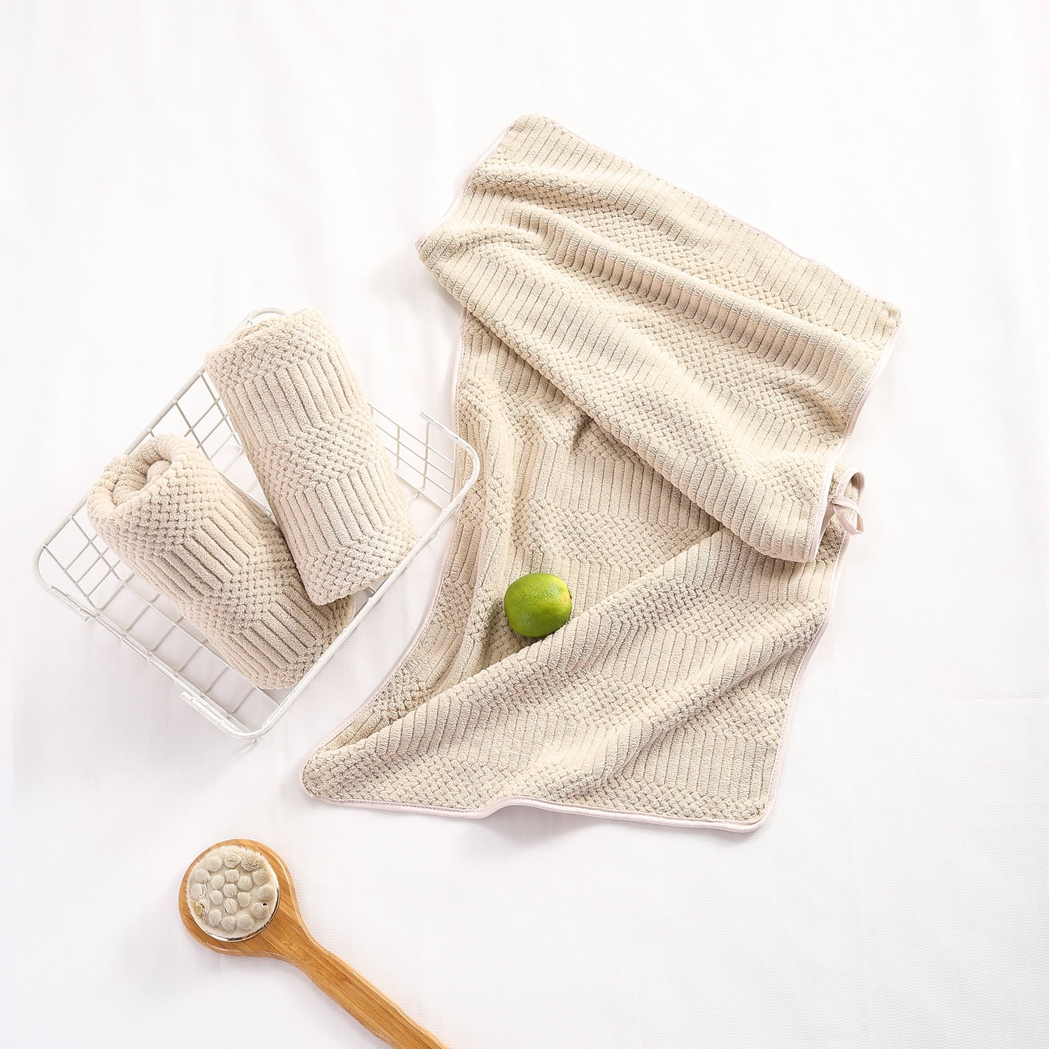 Jessy Home 12 Pack Camel Hand Towel Set 16"x31" Soft Highly Absorbent Quick Dry Bathroom Towels 600 GSM Microfiber Plush Towels