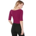 thumbnail image 5 of DARING DIVA Women's Slim Fit Pullover Boat Neck Stretchable T-Shirt 3XL Fuchsia, 5 of 6
