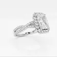 thumbnail image 2 of Vivid Jewel Elegant 2.2 Ct Radiant Cut Halo Engagement Twisted Ring for Women - Moissanite Ring - 14K White Gold Plated - Ideal for Gifts, Anniversaries, and Weddings - Causal Stacking Ring, 2 of 2