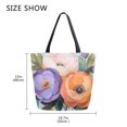 thumbnail image 5 of FORMRS Womens Canvas Tote Bag with Zipper Inner Pocket Shoulder Handbag, Bright Flowers, 5 of 7