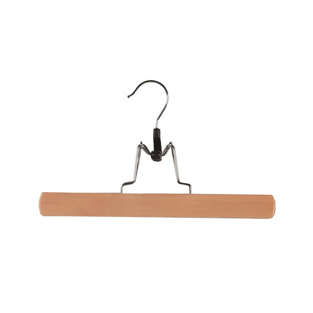 Natural Wood Trouser Skirt Clamp Hanger Com Natural Wood Trouser Skirt Clamp, Suit Hanger With Trouser Clamp