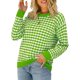 thumbnail image 2 of VISgogo suéter femenino, cuello redondo de color en contraste, manga larga, prendas de punto de retazos, traje de otoño, S/M/L/XL VISgogo  moda, 2 of 5