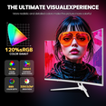 thumbnail image 5 of CRUA 32" 4K 160Hz Curved Gaming Monitor,UHD(3840x2160P) 1500R Monitor, FreeSync 120% sRGB, 1.07B Color Depth, with HDMI /DP and Built-in Speaker, Support Wall Mount-White, 5 of 8