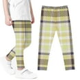 thumbnail image 2 of Odeerbi Toddler Girls Leggings Plaid Stretchy Tights Pants Lattice Printed Pants High Waist Stretchy Soft Tights Kids Summer School Wearing Yellow, 2 of 5