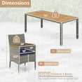 thumbnail image 3 of Costway 9 PCS Patio Dining Set for 8 Table and PE Rattan Chairs with 2" Umbrella Hole Navy, 3 of 10