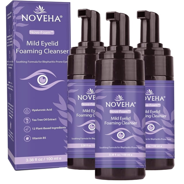 Limpiador espumoso para párpados NOVEHA Lavanda y Árbol de Té 300 ml