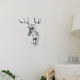 thumbnail image 1 of Colgador de ganchos de pared con forma de cabeza de ciervo, soporte para bolso y bufanda, llavero decorativo versátil para coche, gancho para sombrero Plateado Macarena Colgador de gancho de pared, 1 of 6