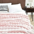 thumbnail image 2 of GHOUSE Soft Fluffy Faux Fur Throw Blankets Pink Fuzzy Blanket for Couch Bed 90x108 Inches, 2 of 7