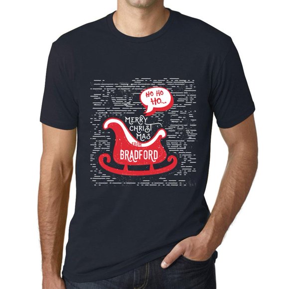 T-Shirt Graphique pour Hommes Ho Ho Ho Joyeux Noël de Bradford Éco-Responsable Édition Limitée Tee-Shirt Manches Courtes Vintage Cadeau d'Anniversaire Original