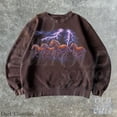 thumbnail image 2 of Thunder Horses Sweatshirt | Vintage Lightning Wild Mustang Pullover, 2 of 6
