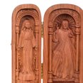thumbnail image 2 of Objetos santos católicos, caja abierta de tres adornos artesanales, regalos cristianos de Jesús María José (modelo de madera de haya), 2 of 5