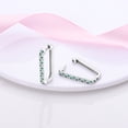 thumbnail image 5 of MULA Original 925 Sterling Silver Hoop Earrings Green AAA CZ Sparkling Two-color for Women Jewelry Gift, 5 of 6
