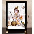 thumbnail image 6 of IBA Indianbeautifulart Makhan Chor Baby Krishna Picture Frame Religious Poster Black Wall Frame Deity Photo Frame Wall Decor&nbsp;For Home/ Office/ Temple-12 x 18 Inches, 6 of 7