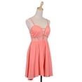 thumbnail image 4 of En Creme Flirty Deep Lattice V-Neckline Contrast Lace Backless Baby Doll Dress, 4 of 4