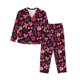 thumbnail image 1 of Balery Various pink and red Bow knots Conjunto de Pijama con Estampado para Mujer, Conjunto de Dos Piezas con Manga Larga, Ropa de Dormir Suave con Bolsillos, Pijamas Cómodos-XX-Large, 1 of 7