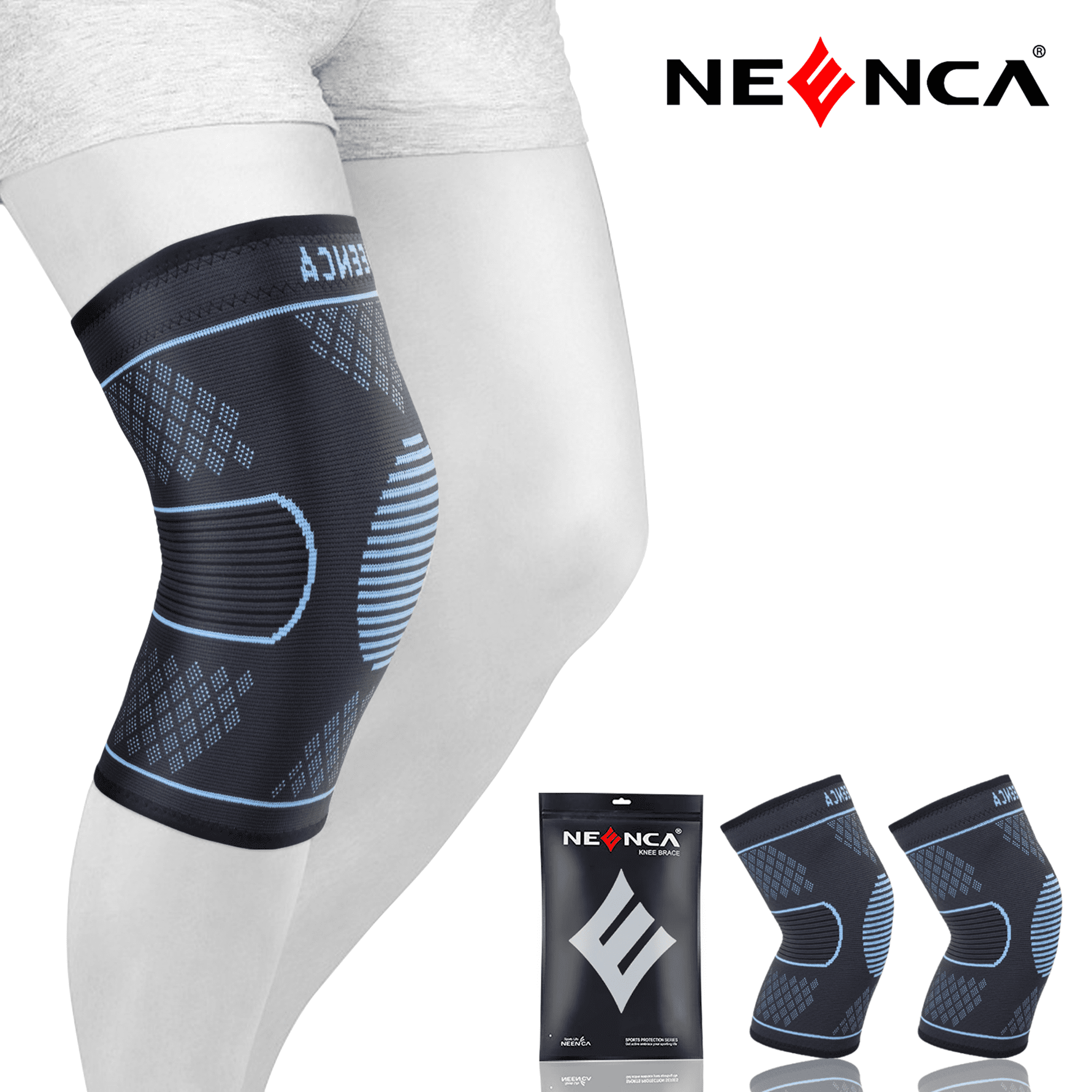 Neenca 2 Pack Knee Compression Sleeve, Knee Braces for Knee Pain Women ...