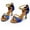 Blue, variant on EQWLJWE Women's Latin Dance Shoes Satin Professional Ballroom Salsa Practice Performance Dance Shoes