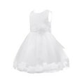 thumbnail image 2 of CHICTRY Baby Girls Elegant Flower Tulle Princess Dress Pageant Wedding Bridesmaid Birthday Party Dress White 2, 2 of 5