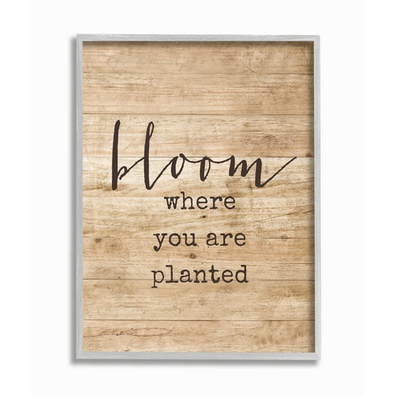 Stupell IndustriesBloom Where You're PlantedFramed Wall Art by Lettered and Lined