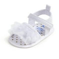 thumbnail image 6 of Penkiiy Infant Baby Girls Summer Sandals Newborn Toddler First Walker Crib Dress Shoes White for 3-6 Months, 6 of 8
