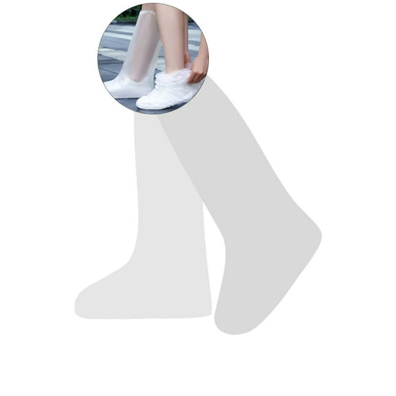 Dvruxg Waterproof Disposable Rain Shoes Cover - Outdoor Thickening & Lengthening Plastic Footwear Protector(White)