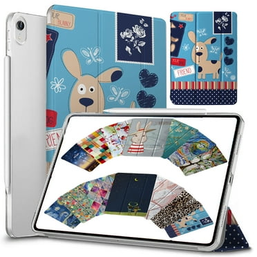 DuraSafe Cases For iPad PRO 12.9 - 3 Gen (Will Not Fit on PRO 12.9 2020) Ultra Slim Protective Cover Supports Pencil Pair & Charging with Transparent Back - Puppy Friend
