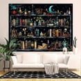 thumbnail image 5 of Magic Bookshelf Tapestry Magical Witchy Potion Dark Hippie Haloween Tapestries Wall Hanging Gothic Skull Black Cat Library Book Tapestry for Bedroom Living Room Dorm 80 x 60 inch, 5 of 7