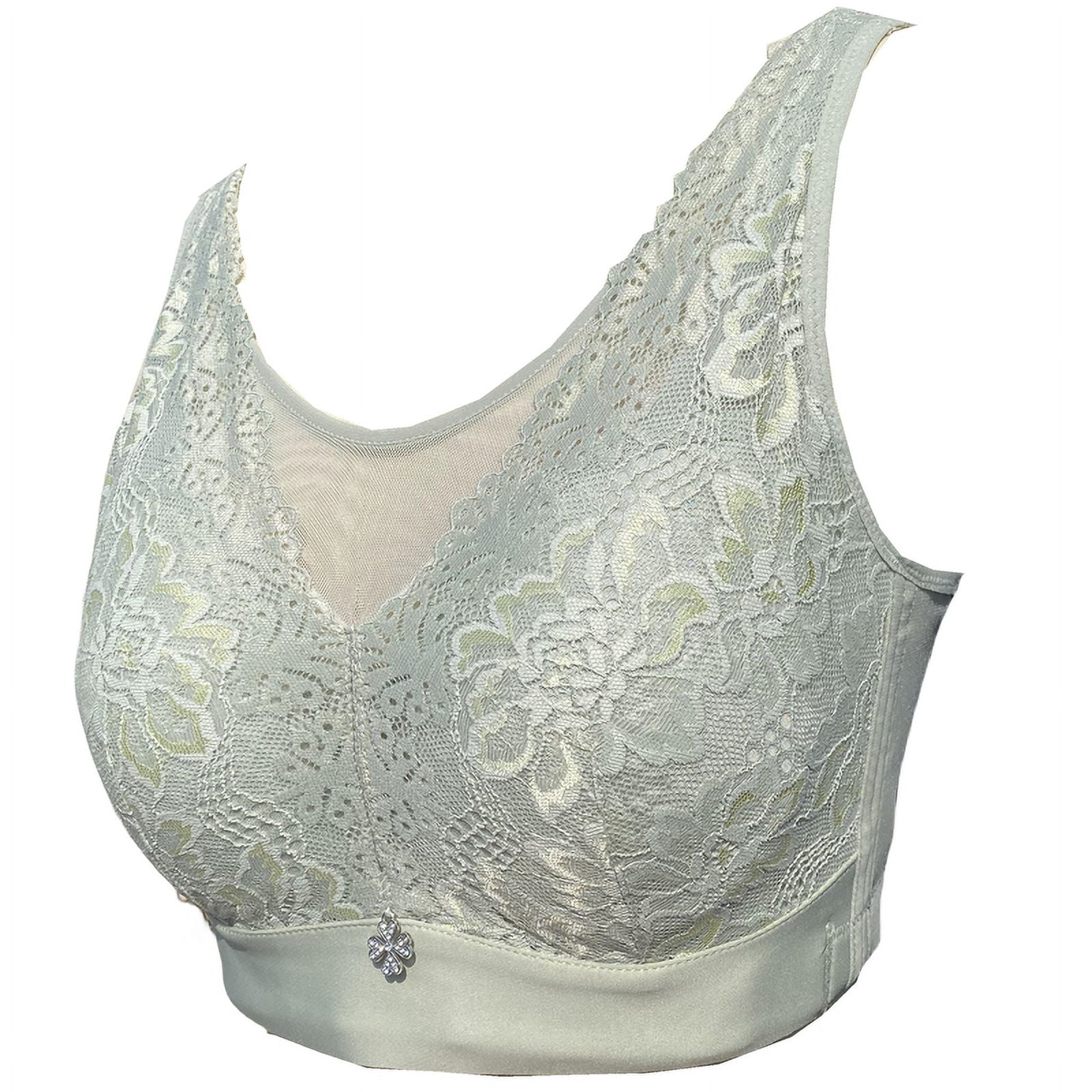 BIMEI Women Mastectomy Bra Breast Prosthesis with Pockets Wirefree Comfort Everyday Bra 2425,Green,44B/C/D/E