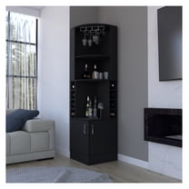 Corner Bar Cabinet Atanasio, Living Room, Black