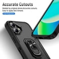 thumbnail image 5 of Dteck Case for iPhone 16,Shockproof Rubber Military Grade Drop Protection Dual Layer Case Ring Holder Kickstand Cover for iPhone 16, Black, 5 of 9