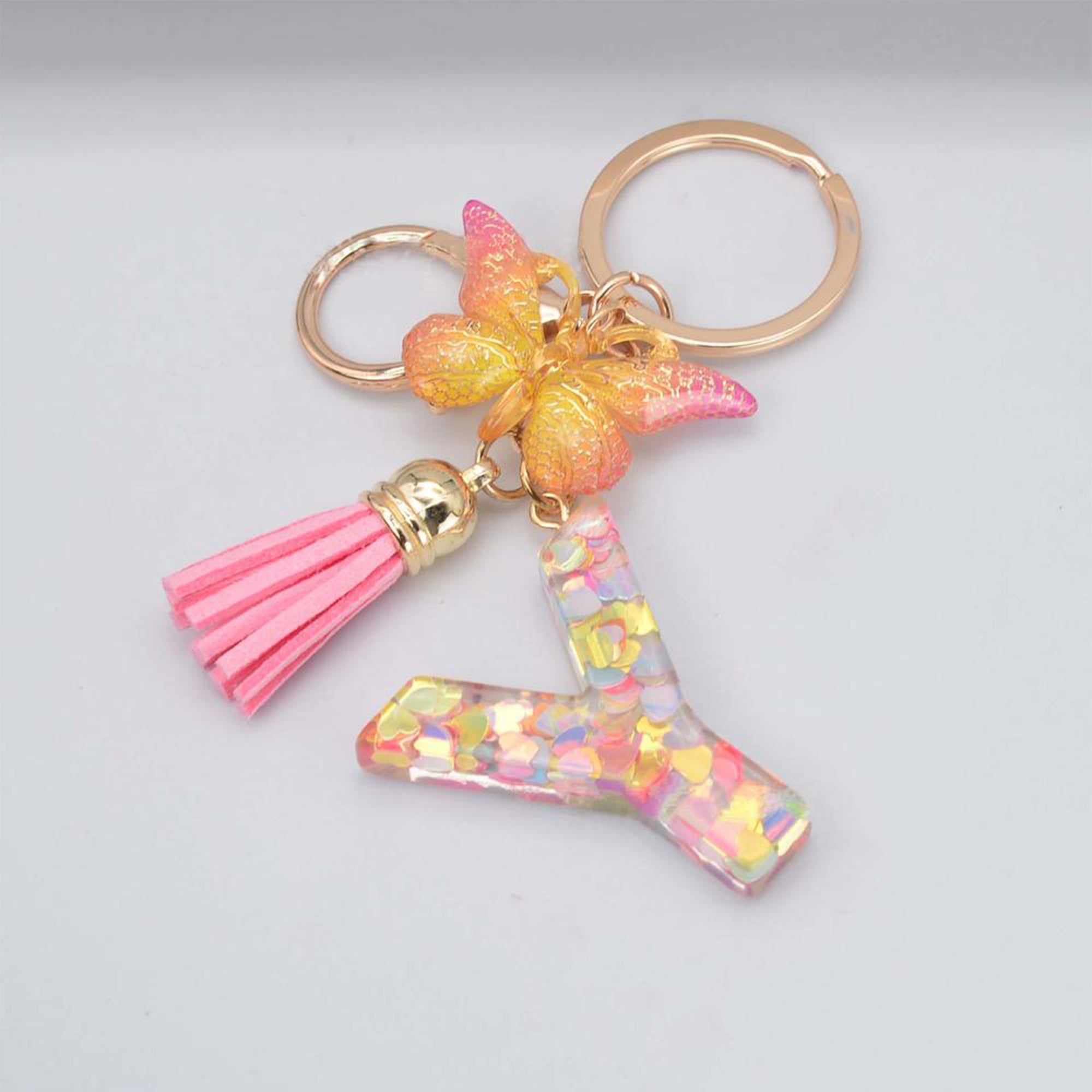 Leather Flower Key Chain Fashion Tassel Keychains Lovely Woman Key Finder  Birdthday Gift Souvenirs Key Ring for Girl Friend