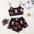 thumbnail image 1 of Conjunto de pijama Floral de Navidad para mujer, ropa de dormir Sexy de 2 piezas, camisola de satén de algodón, Top y pantalones cortos, conjunto de Pijamas para mujer, 1 of 4