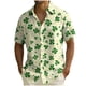 thumbnail image 2 of Blusa y camisa de manga corta con cuello vuelto para hombre, moda de verano, estampado del Día de San Patricio, informal, con botones, manga corta, camisa de solapa de manga corta, tops para hombre, 2 of 8